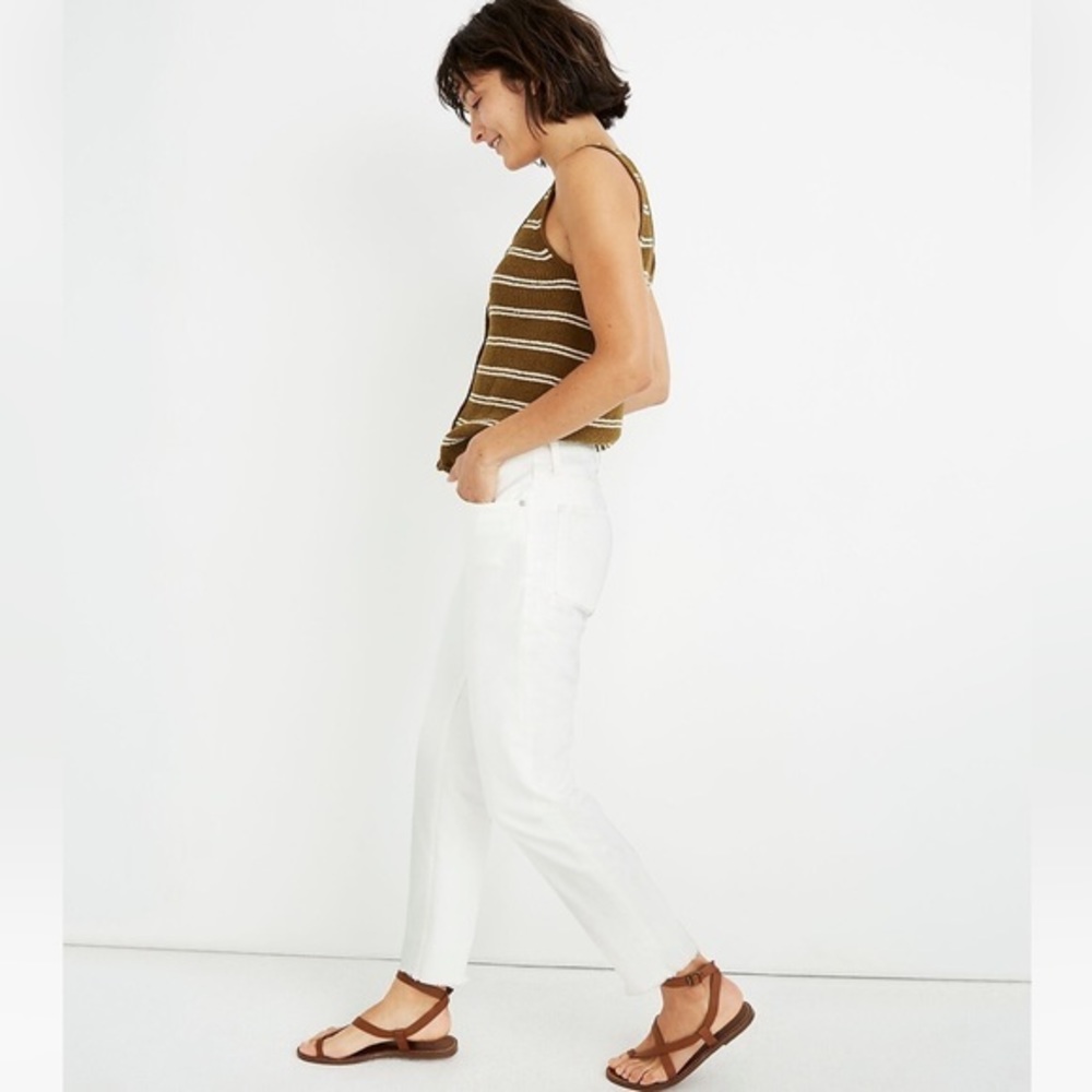 Madewell The High-Rise Slim Boyjean in Tile White‎ - Picture 2 of 6